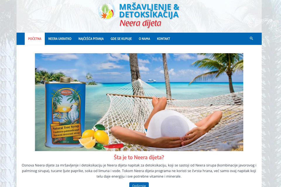Web Shop za Prodaju Zdrave hrane NEERA DIJETA