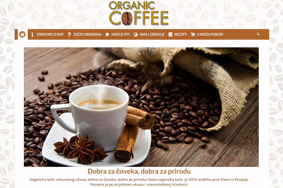 Web Shop za Prodaju Zdrave hrane ORGANSKA KAFA